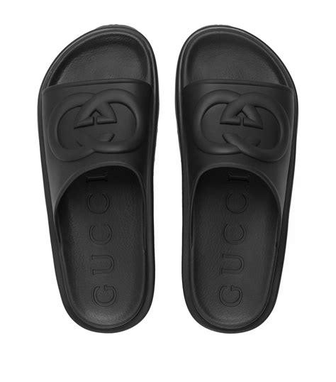 gucci closed toe slides|Gucci sandals black leather.